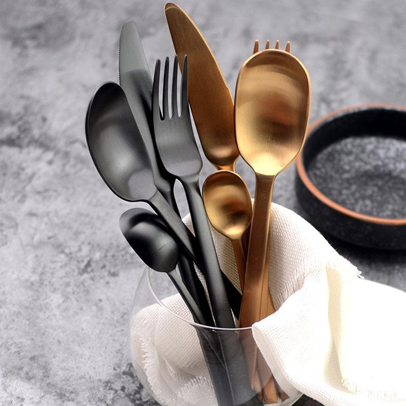 Hommfer – Ménagère Noir et Or Élégante pour la Cuisine - Hommfer