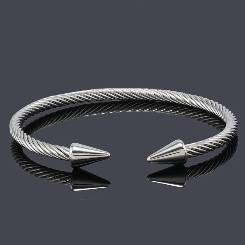 Hommfer - Men's Cuff Bracelet in Solid Stainless Steel with Adjustable Fit and Anti-Tarnish Finish - Hommfer