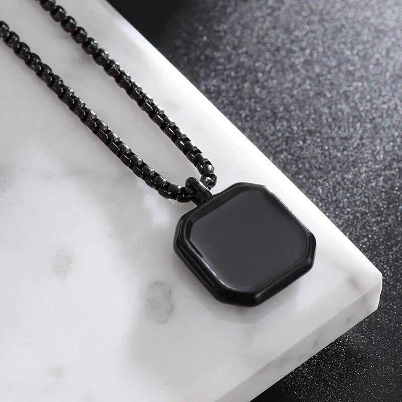 Hommfer - Men's Japanese-Inspired Katori Pendant Necklace in Solid Stainless Steel - Hommfer