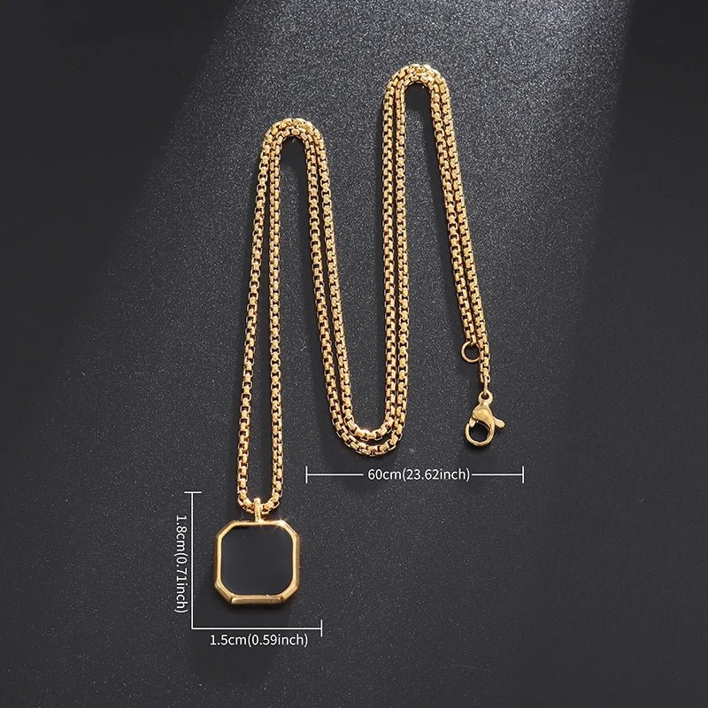 Hommfer - Men's Japanese-Inspired Katori Pendant Necklace in Solid Stainless Steel - Hommfer