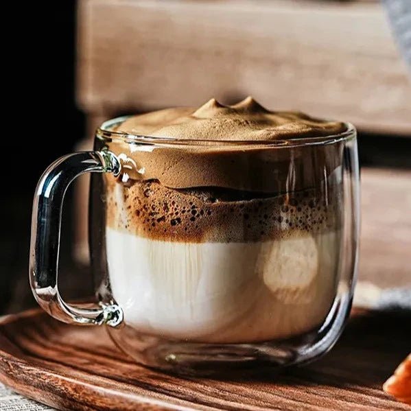 Hommfer - Mug en Verre Soufflé 450 mL - Anse Ergonomique & Compatible Micro-Ondes - Hommfer