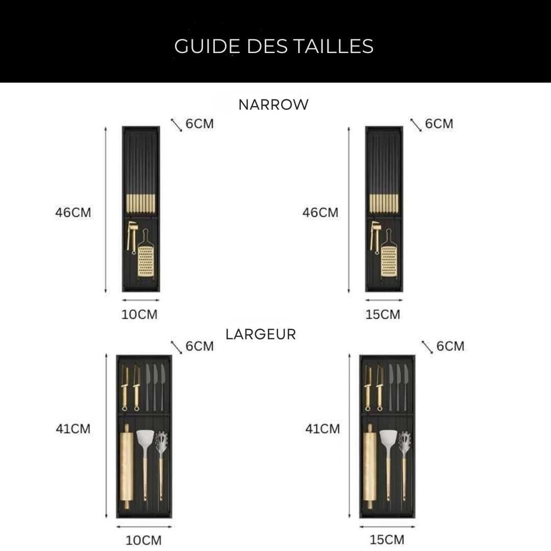 Hommfer – Organisateur de Tiroir en Aluminium pour Couverts - Hommfer