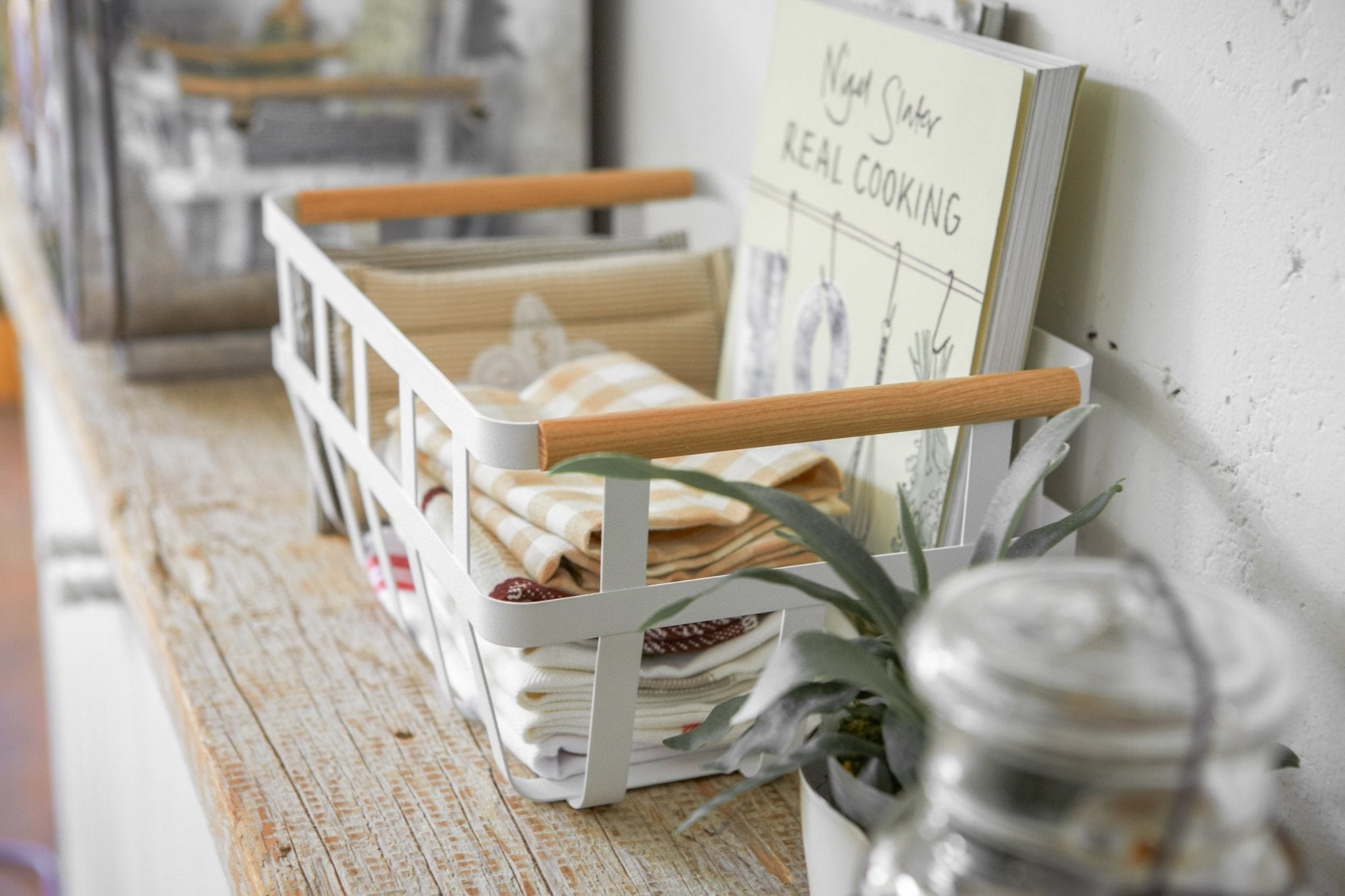 Hommfer – Panier de Rangement en Acier et Bois Deux Tailles - Hommfer