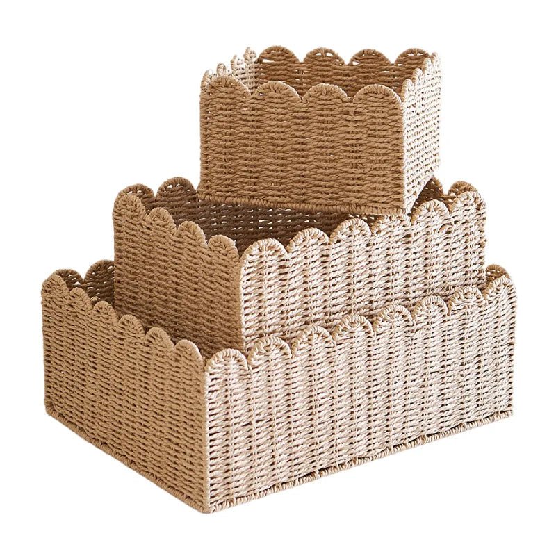 Hommfer – Panier de Rangement en Osier Tressé Naturel à Bords Ondulés - Hommfer