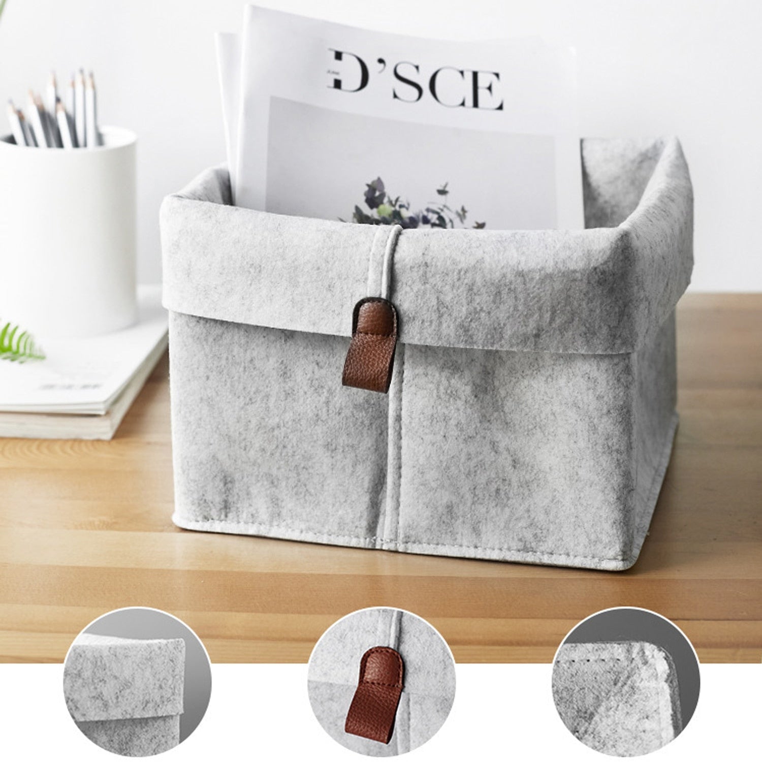 Hommfer - Paniers de Rangement en Feutre - Bord Repliable & Organisation Facile - Hommfer