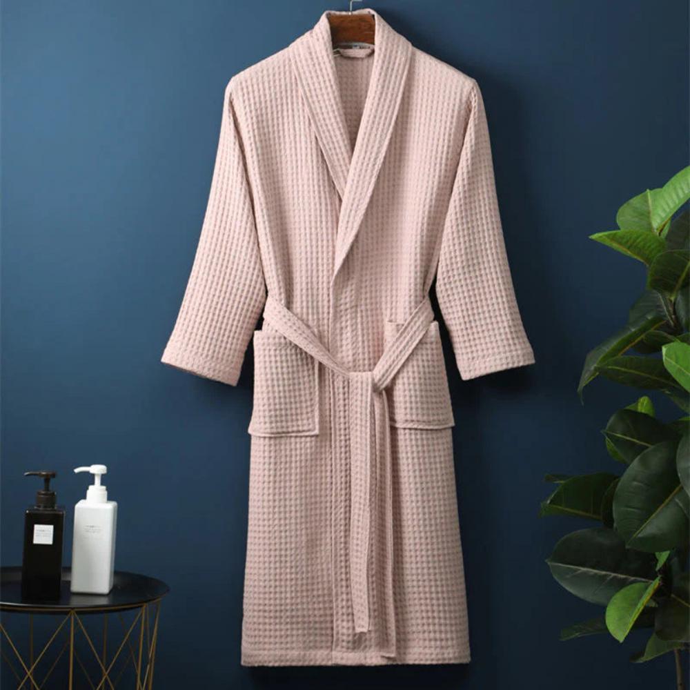 Hommfer – Peignoir en Coton Gaufré à Col en V - Hommfer