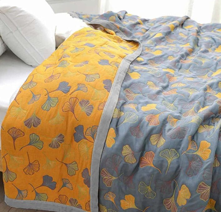 Hommfer – Plaid Feuille de Ginkgo - Hommfer