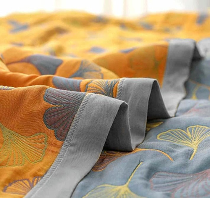 Hommfer – Plaid Feuille de Ginkgo - Hommfer