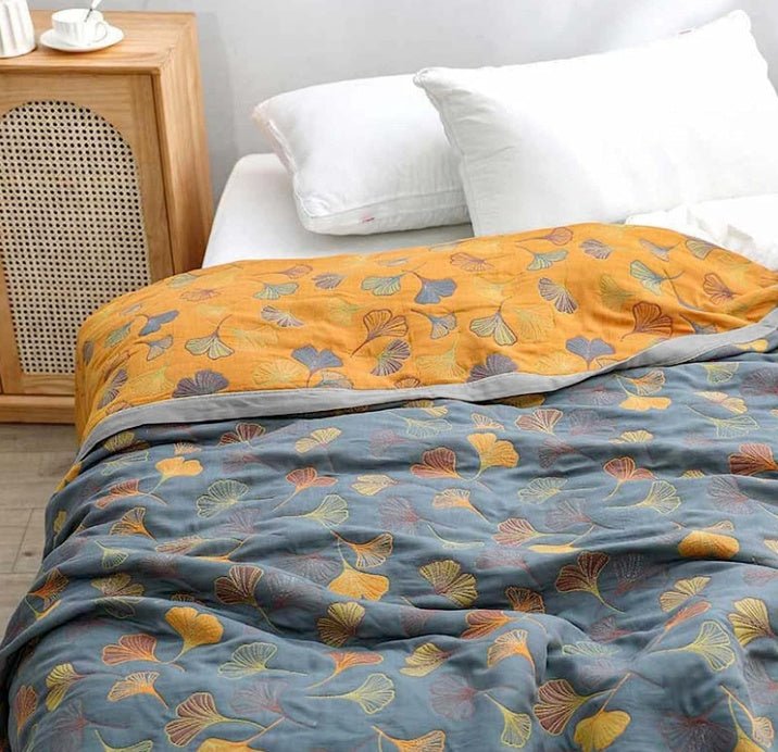 Hommfer – Plaid Feuille de Ginkgo - Hommfer