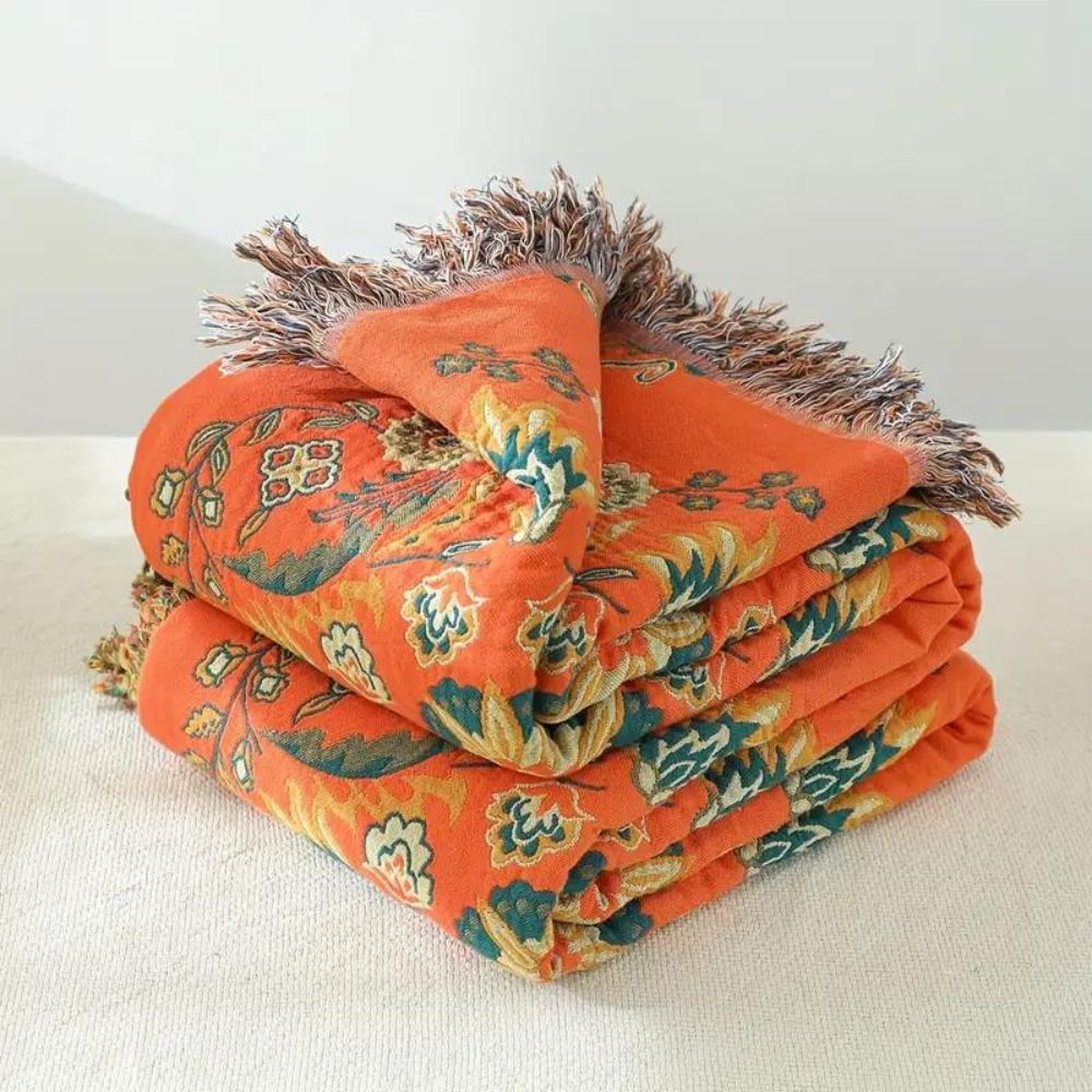 Hommfer – Plaid Réversible Floral en Coton - Hommfer