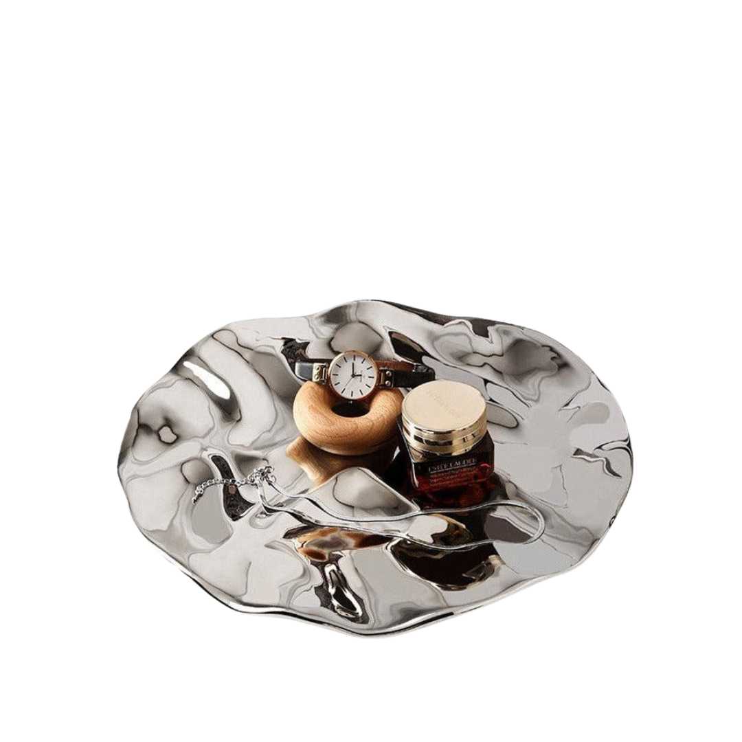 Hommfer – Plateau Décoratif Chromé en Céramique - Hommfer