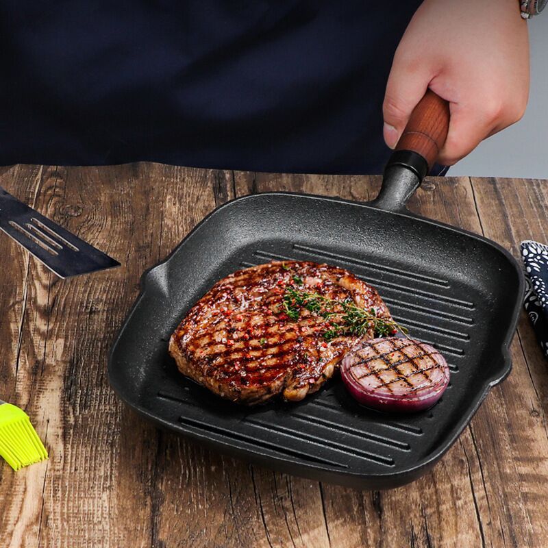 Hommfer – Poêle-gril en fonte pour une cuisson uniforme et des marques de grillade parfaites - Hommfer