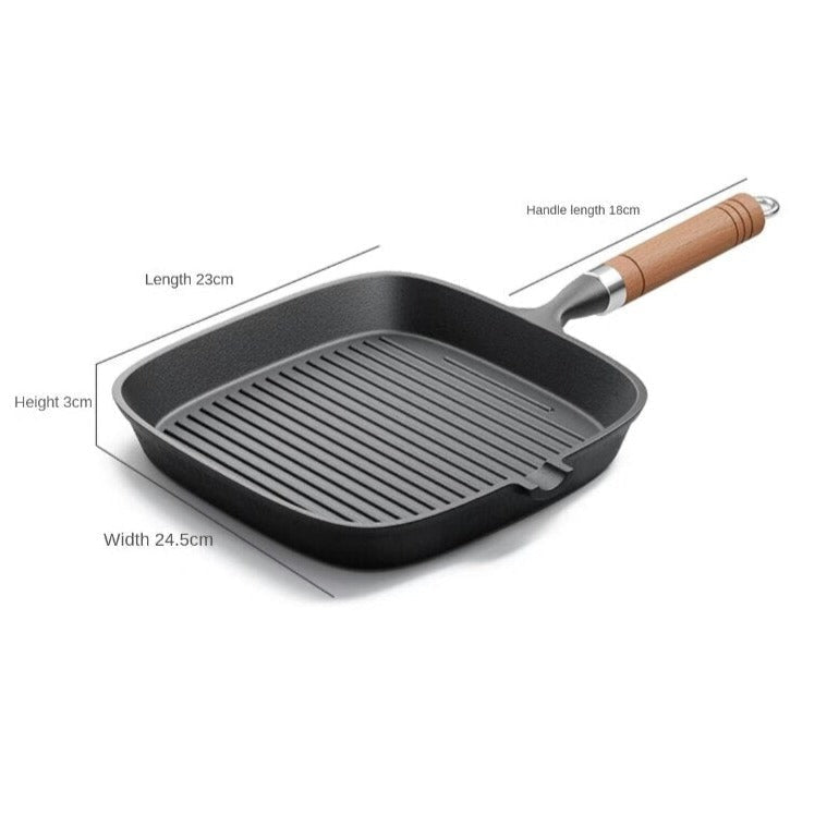 Hommfer – Poêle-gril en fonte pour une cuisson uniforme et des marques de grillade parfaites - Hommfer