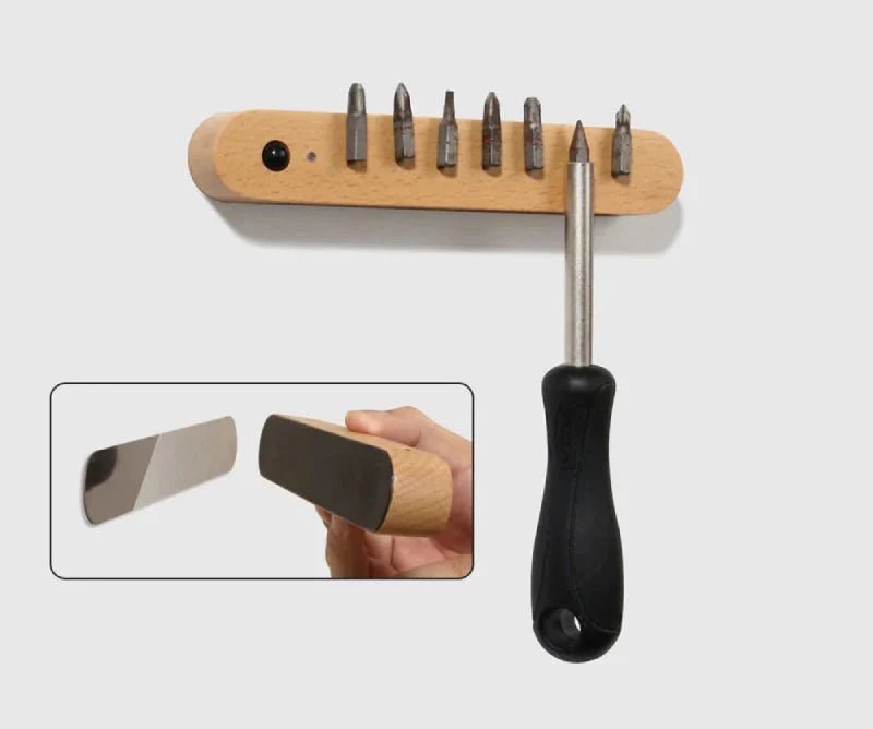 Hommfer – Porte - Clés Mural Magnétique en Bois avec Veilleuse LED à Capteur pour l’Entrée - Hommfer