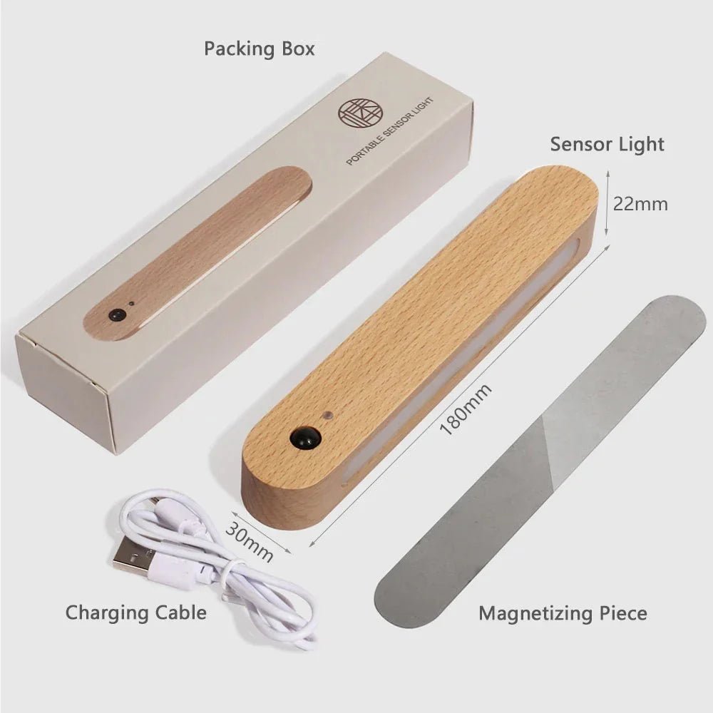 Hommfer – Porte - Clés Mural Magnétique en Bois avec Veilleuse LED à Capteur pour l’Entrée - Hommfer