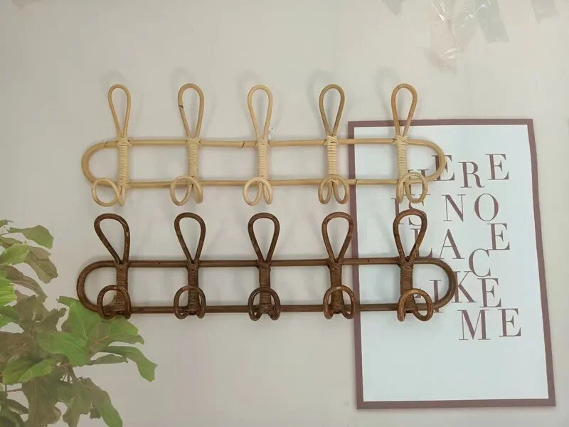 Hommfer – Porte - manteau en rotin pour chambre d'enfant - Hommfer
