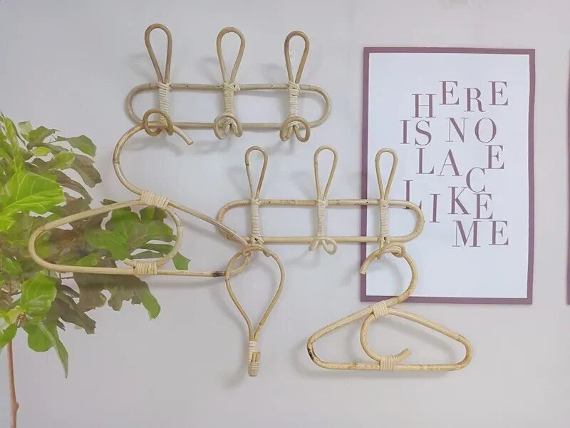 Hommfer – Porte - manteau en rotin pour chambre d'enfant - Hommfer
