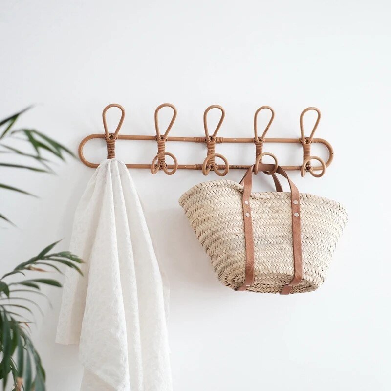 Hommfer – Porte - manteau en rotin pour chambre d'enfant - Hommfer
