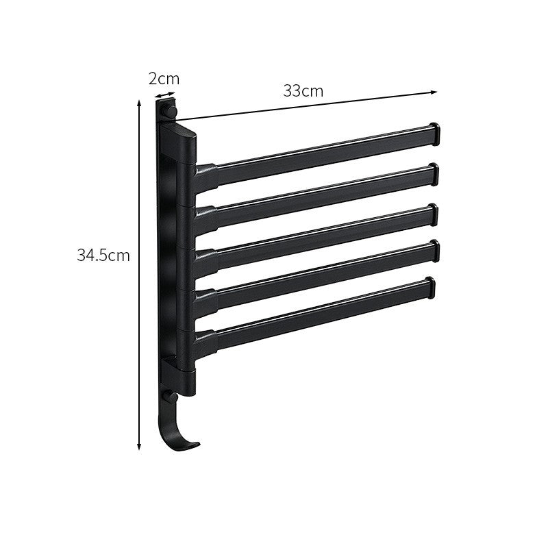 Hommfer – Porte - Serviettes Élégant à 5 Bras en Métal Noir - Hommfer