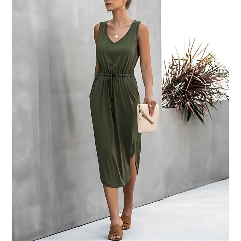 Hommfer - Robe Linna en Coton Mélangé - Élégance Flatteuse Toute la Journée - Hommfer