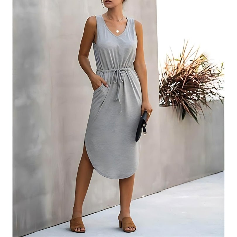 Hommfer - Robe Linna en Coton Mélangé - Élégance Flatteuse Toute la Journée - Hommfer