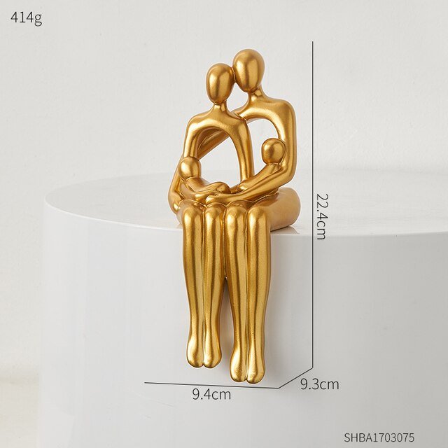 Hommfer – Sculpture Abstraite Élégante en Résine avec Détails Dorés - Hommfer