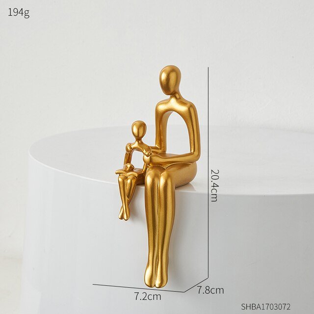 Hommfer – Sculpture Abstraite Élégante en Résine avec Détails Dorés - Hommfer