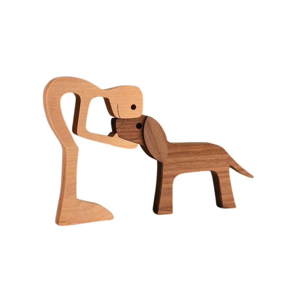Hommfer – Sculpture Bois Fait Main Chiens - Hommfer