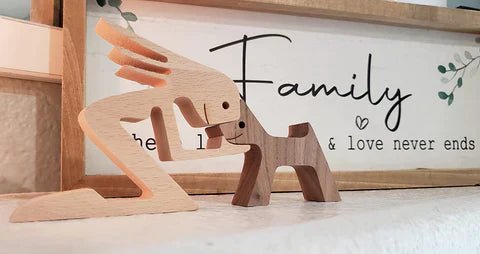 Hommfer – Sculpture Bois Fait Main Chiens - Hommfer