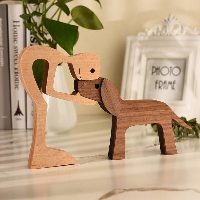 Hommfer – Sculpture Bois Fait Main Chiens - Hommfer