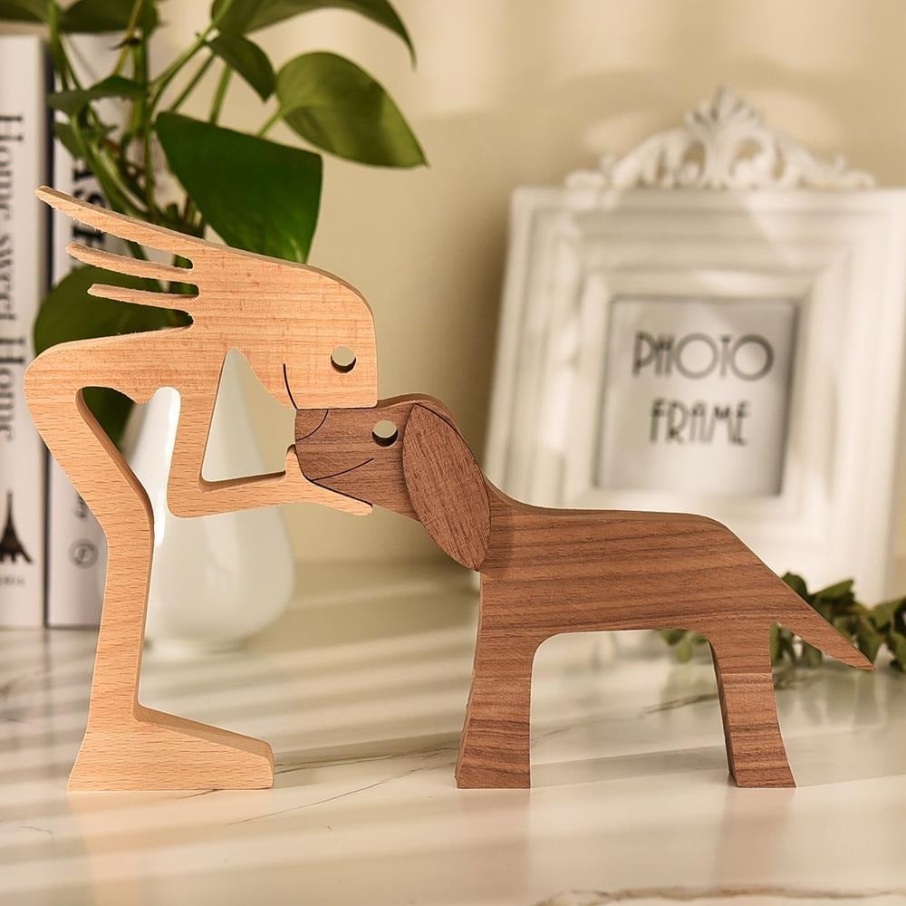 Hommfer – Sculpture Bois Fait Main Chiens - Hommfer