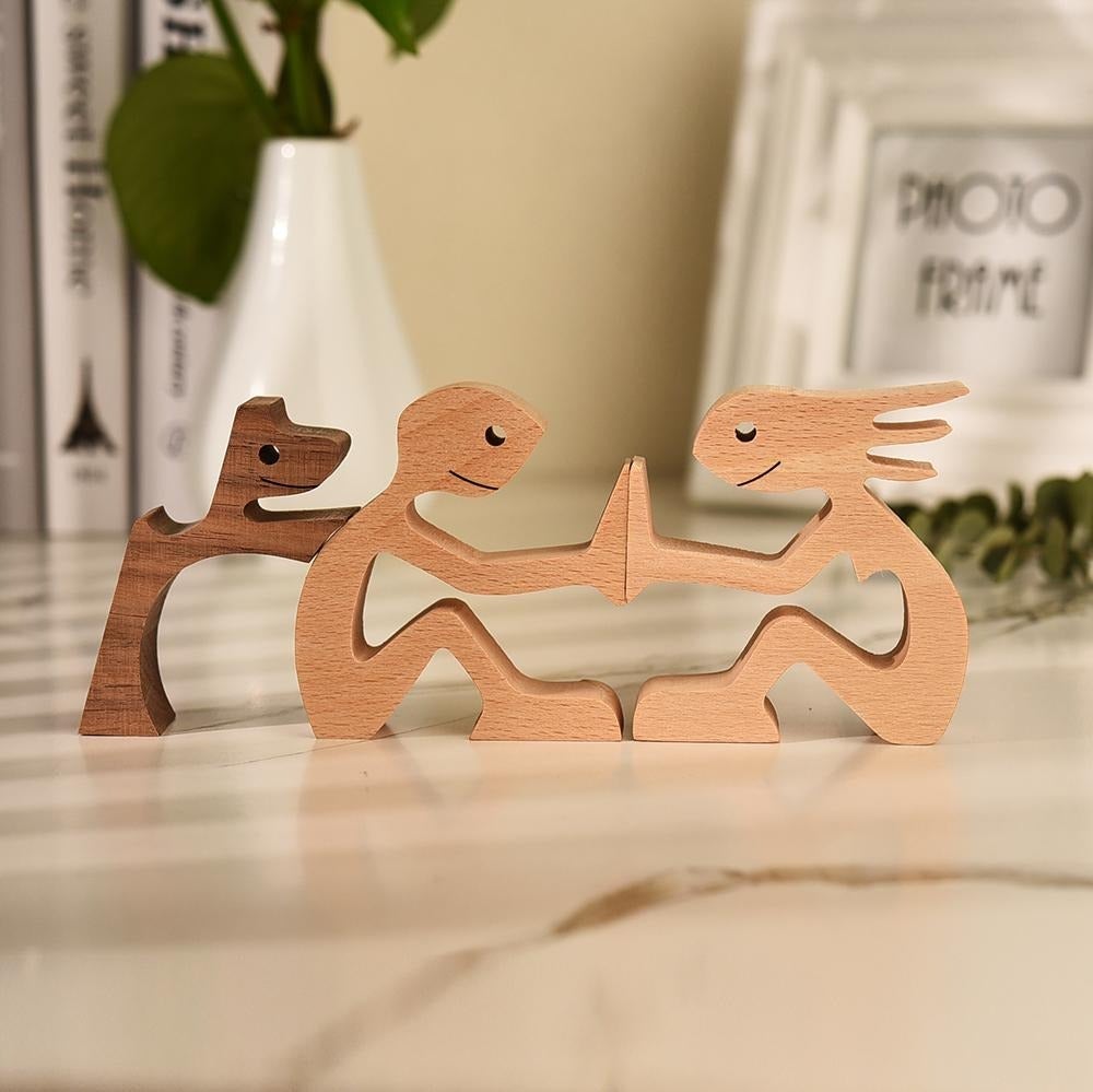 Hommfer – Sculpture Bois Fait Main Chiens - Hommfer