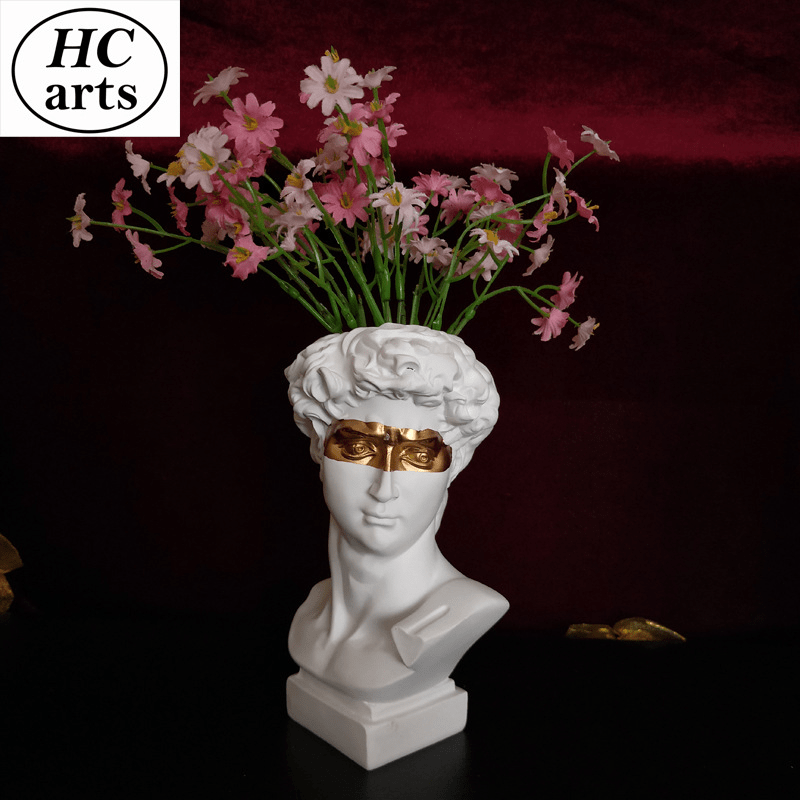 Hommfer - Sculpture Cache - Pot en Céramique Forme Tête Classique - Hommfer