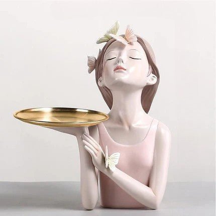 Hommfer – Sculpture Féminine Forêt avec Papillons et Fleurs - Hommfer
