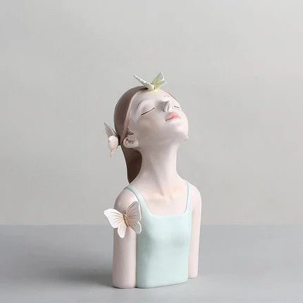 Hommfer – Sculpture Féminine Forêt avec Papillons et Fleurs - Hommfer