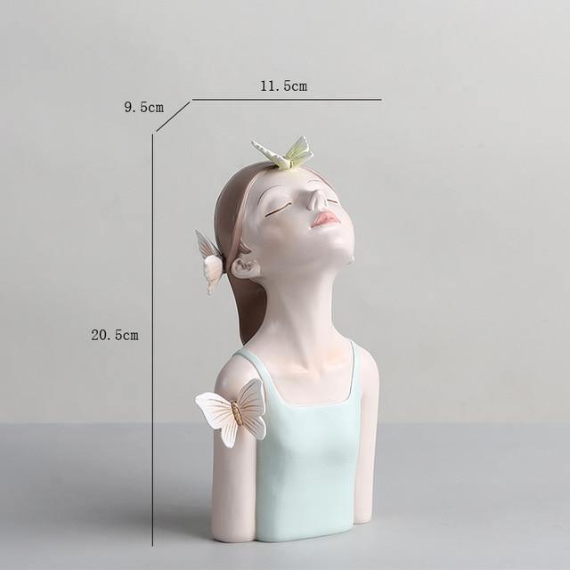 Hommfer – Sculpture Féminine Forêt avec Papillons et Fleurs - Hommfer