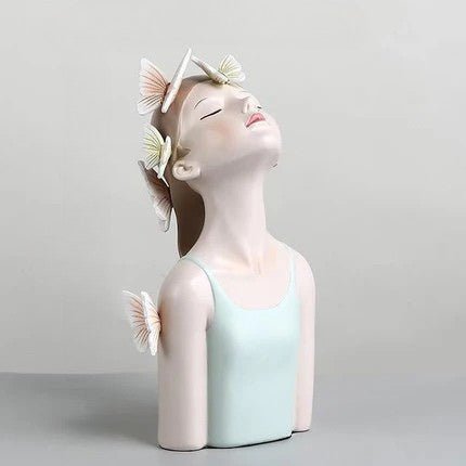 Hommfer – Sculpture Féminine Forêt avec Papillons et Fleurs - Hommfer