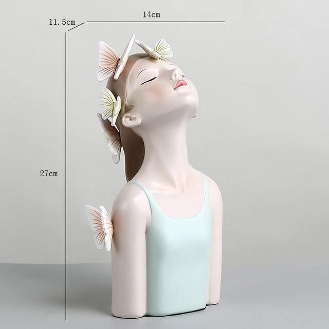 Hommfer – Sculpture Féminine Forêt avec Papillons et Fleurs - Hommfer