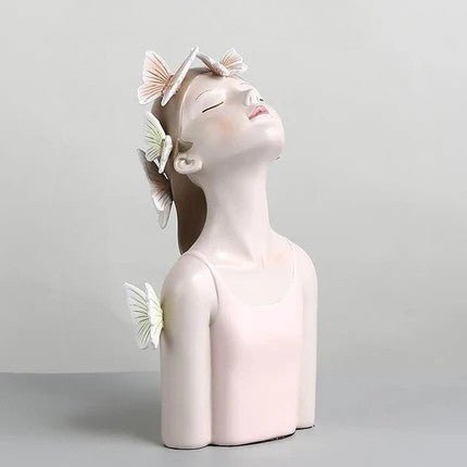 Hommfer – Sculpture Féminine Forêt avec Papillons et Fleurs - Hommfer