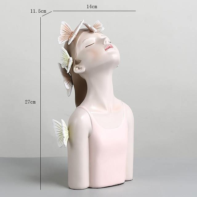 Hommfer – Sculpture Féminine Forêt avec Papillons et Fleurs - Hommfer