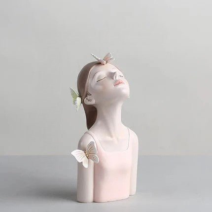 Hommfer – Sculpture Féminine Forêt avec Papillons et Fleurs - Hommfer