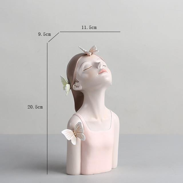 Hommfer – Sculpture Féminine Forêt avec Papillons et Fleurs - Hommfer