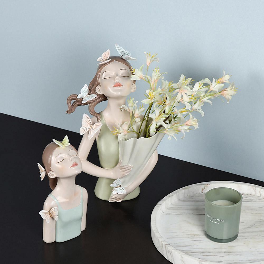 Hommfer – Sculpture Féminine Forêt avec Papillons et Fleurs - Hommfer