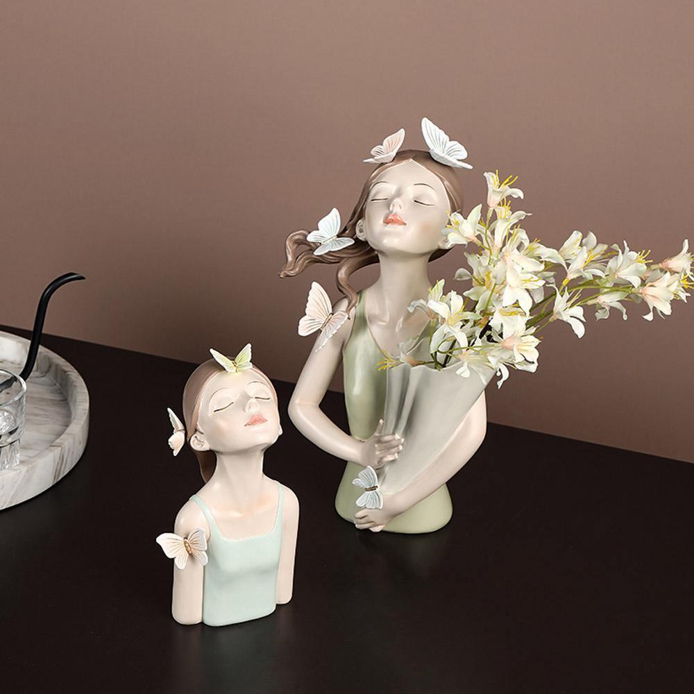 Hommfer – Sculpture Féminine Forêt avec Papillons et Fleurs - Hommfer