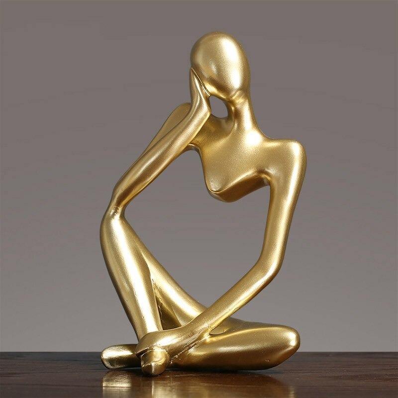 Hommfer – Sculpture Minimaliste du Penseur à l'Élégance Moderne - Hommfer