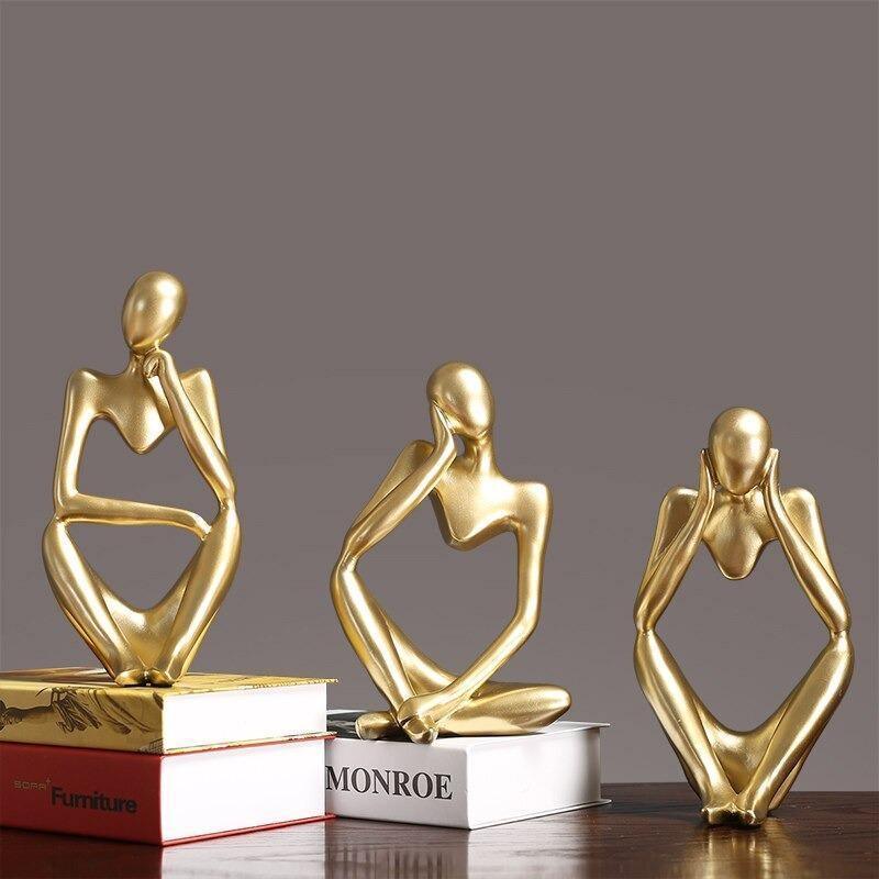 Hommfer – Sculpture Minimaliste du Penseur à l'Élégance Moderne - Hommfer
