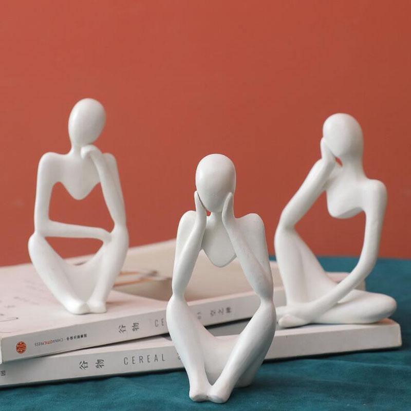 Hommfer – Sculpture Minimaliste du Penseur à l'Élégance Moderne - Hommfer