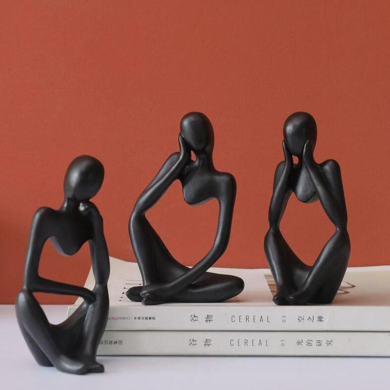 Hommfer – Sculpture Minimaliste du Penseur à l'Élégance Moderne - Hommfer