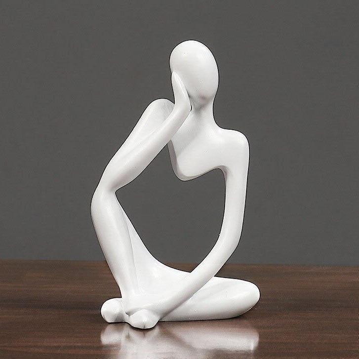 Hommfer – Sculpture Minimaliste du Penseur à l'Élégance Moderne - Hommfer