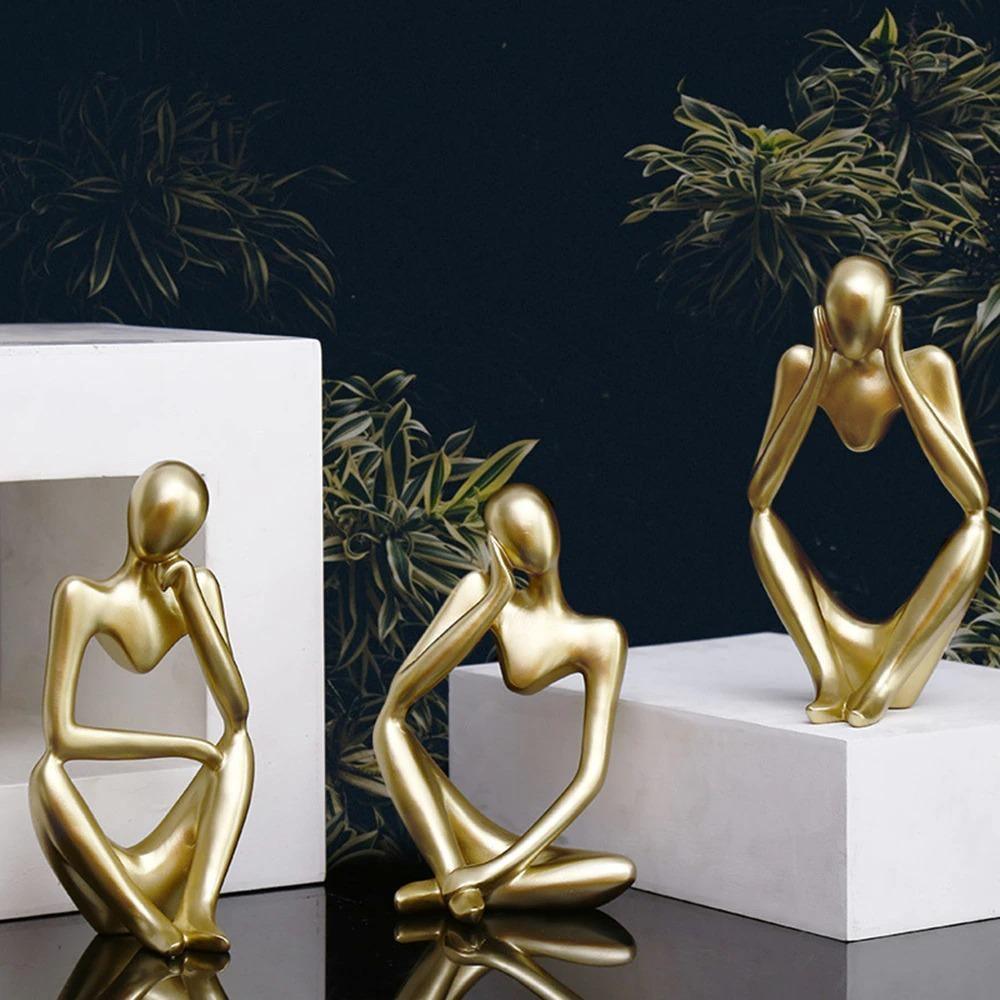 Hommfer – Sculpture Minimaliste du Penseur à l'Élégance Moderne - Hommfer